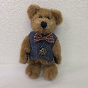 Vintage Boyds Bear with tags plush teddy bear brown with red bow stuffed animal